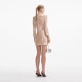 Pearl Trim Sequin Mini Dress