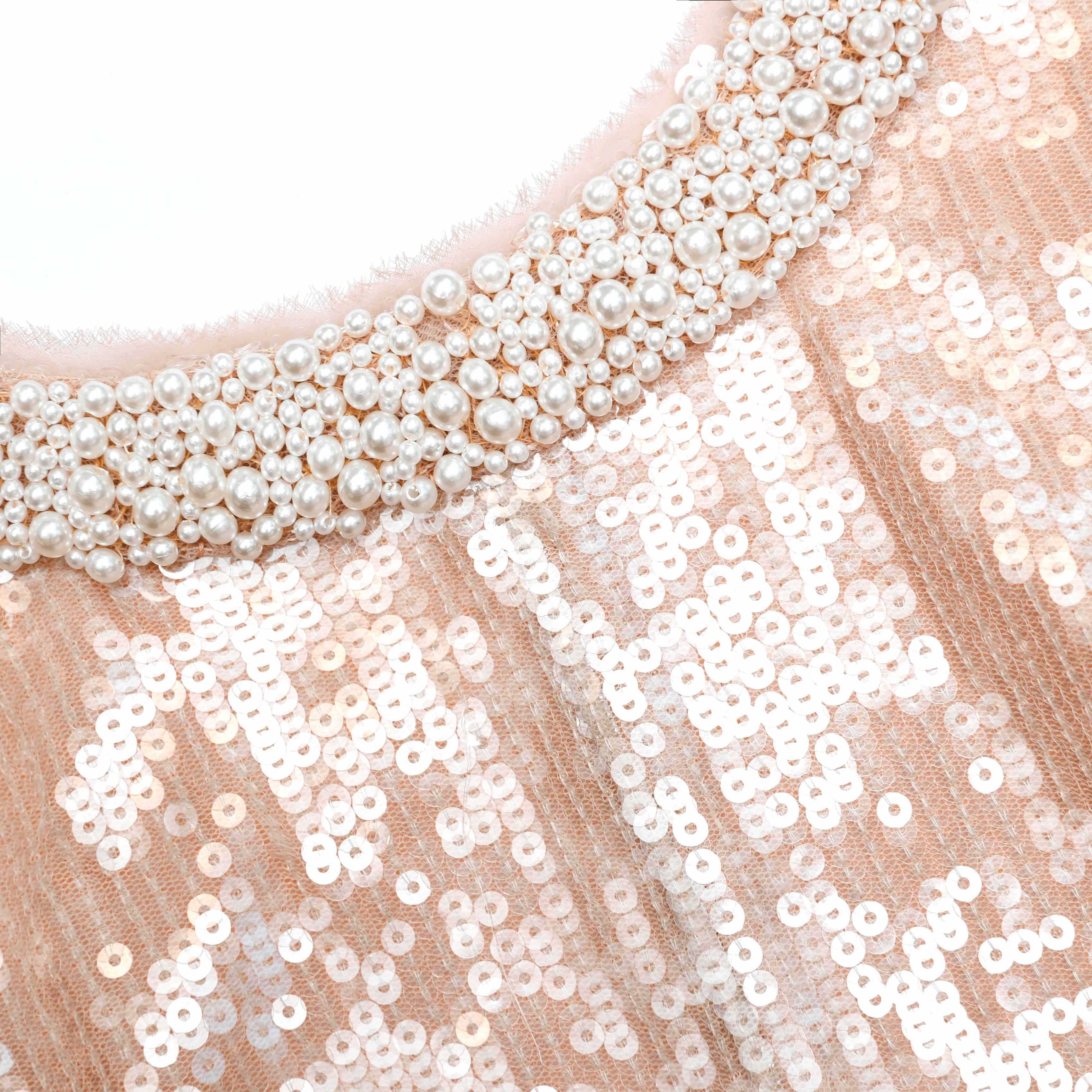 Sequin Pearl Trim Midi Dress