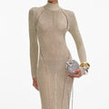 Gold Lurex Knit Maxi Dress