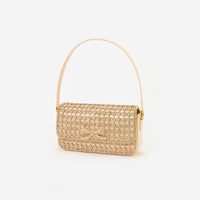 Gold Crystal Baguette Bag