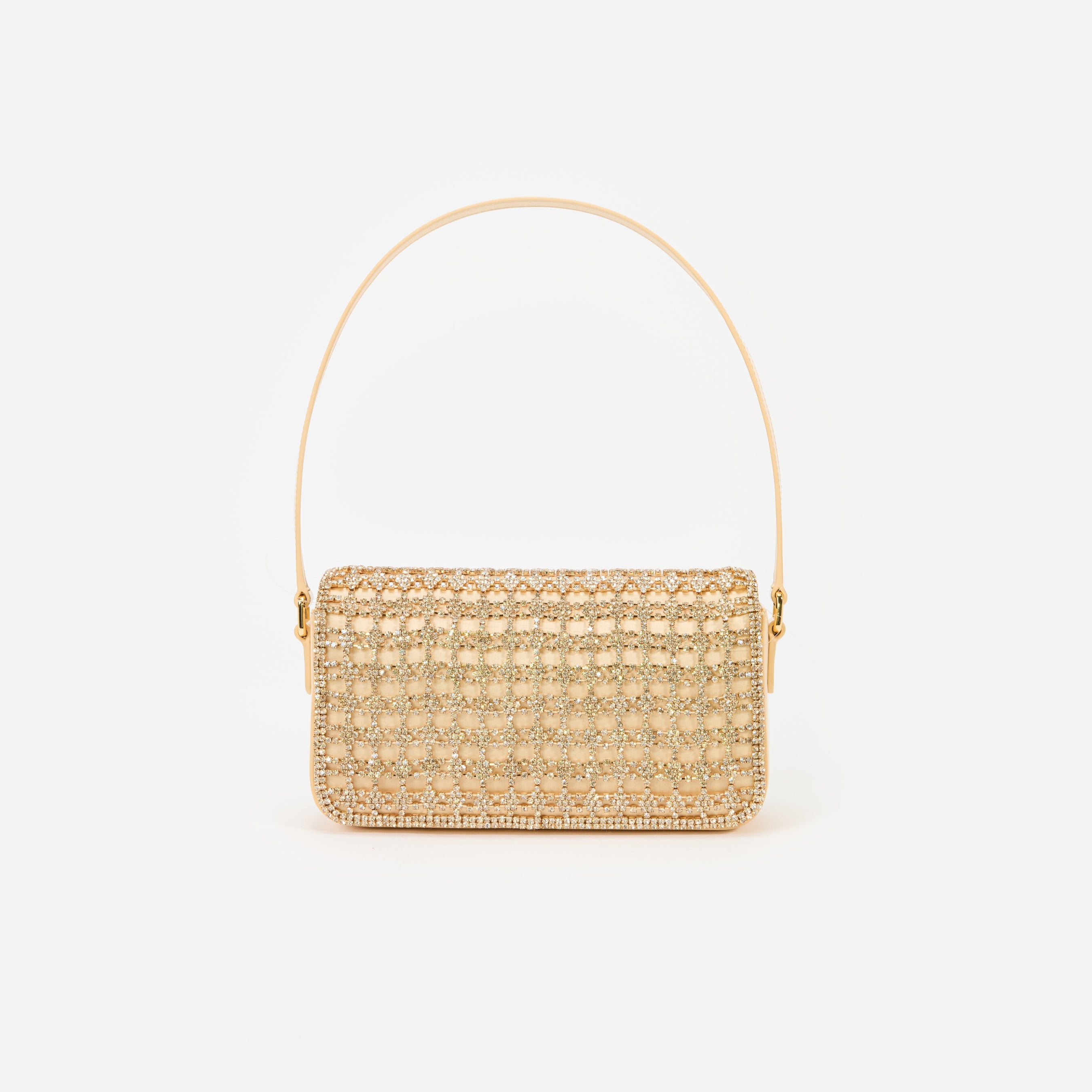 Gold Crystal Baguette Bag