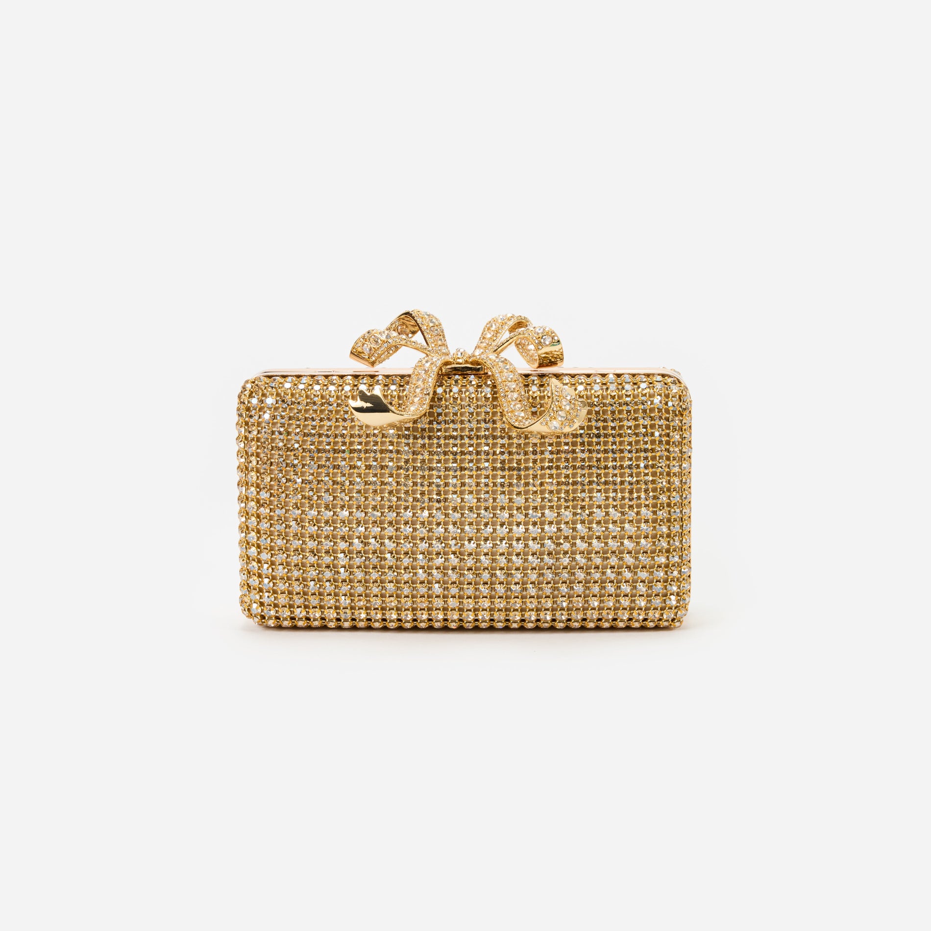 Gold Crystal Box Clutch