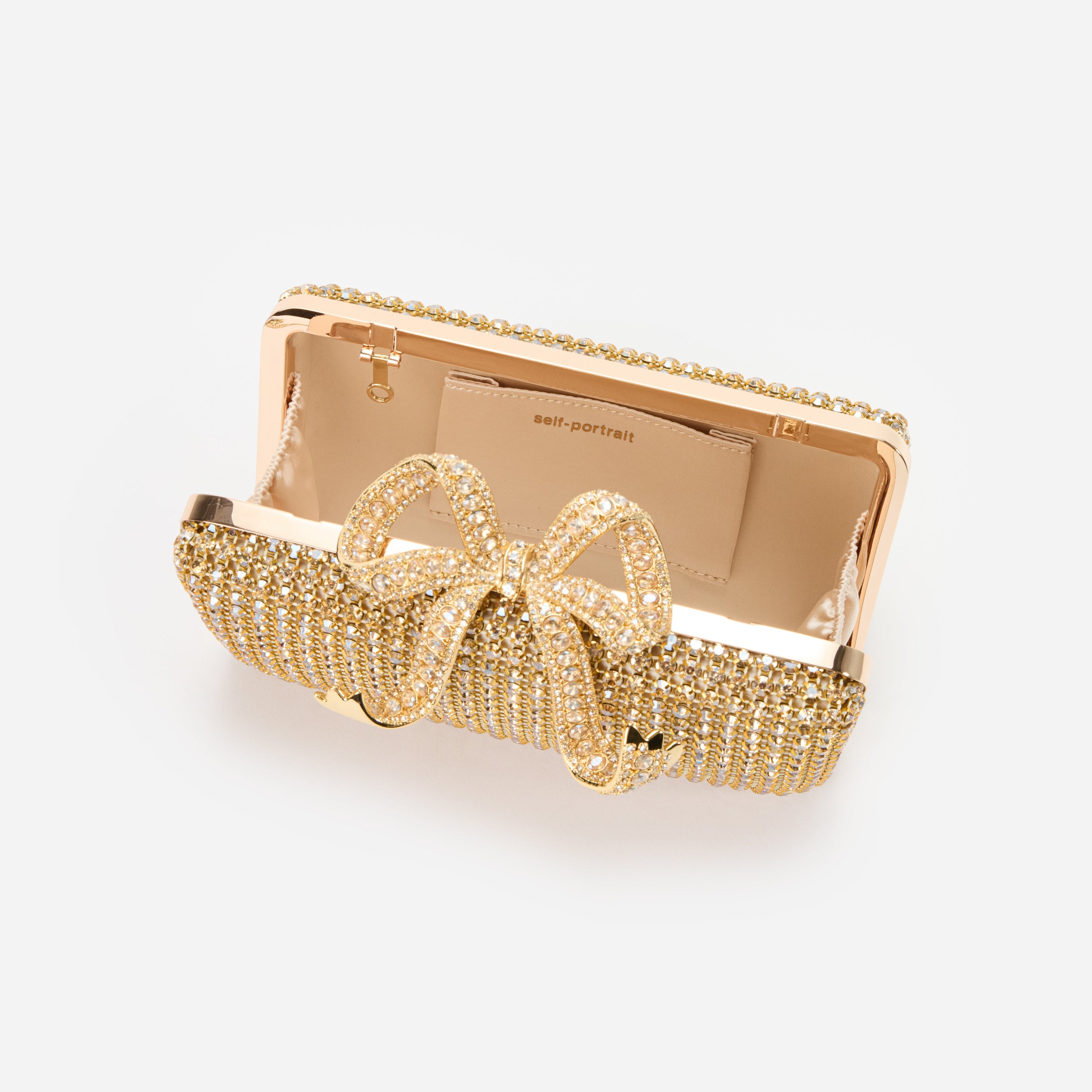 Gold Crystal Box Clutch