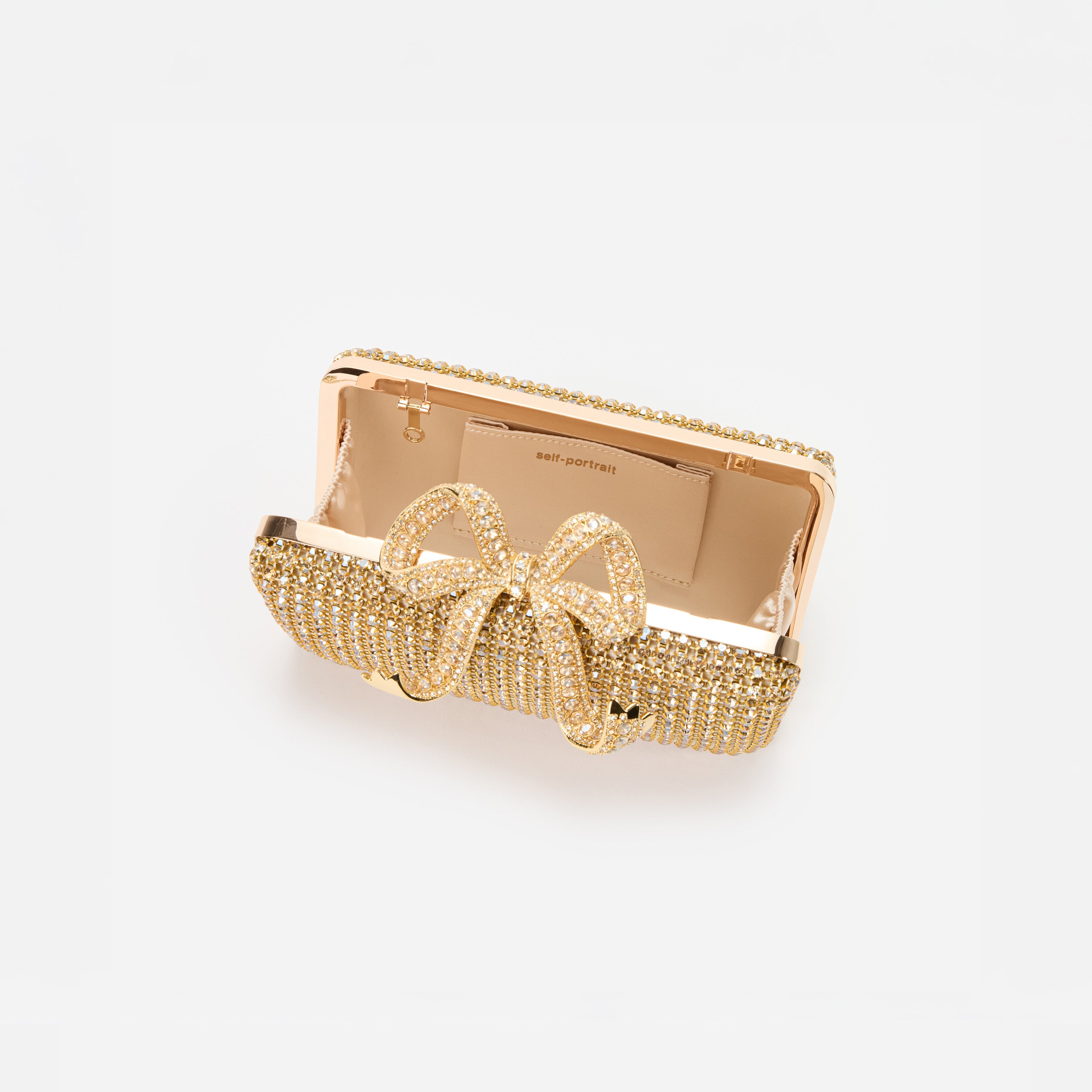 Gold Crystal Box Clutch