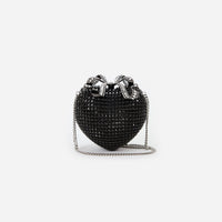 Black Crystal Heart Clutch