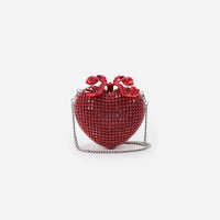 Red Crystal Heart Clutch