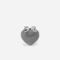 Silver Crystal Heart Clutch
