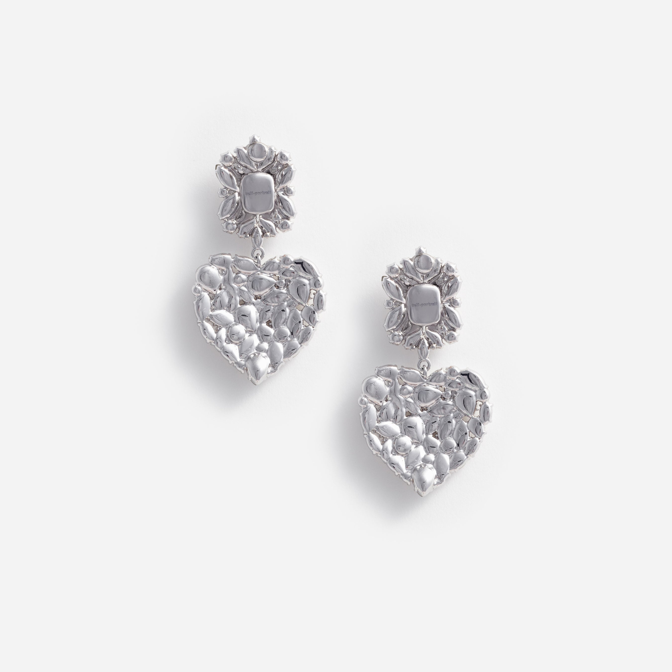 Crystal Heart Tiered Earrings