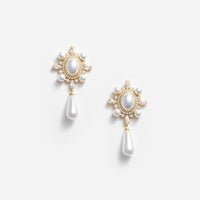 Gold Pearl Droplet Earrings