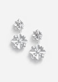 Silver Encrusted Tiered Earrings