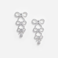 Tiered Pearl Bow Earrings