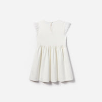 White Jersey Ruffle Heart Dress