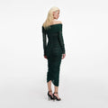 Green Viscose Knit Midi Dress