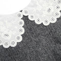 Grey Herringbone Collared Mini Dress