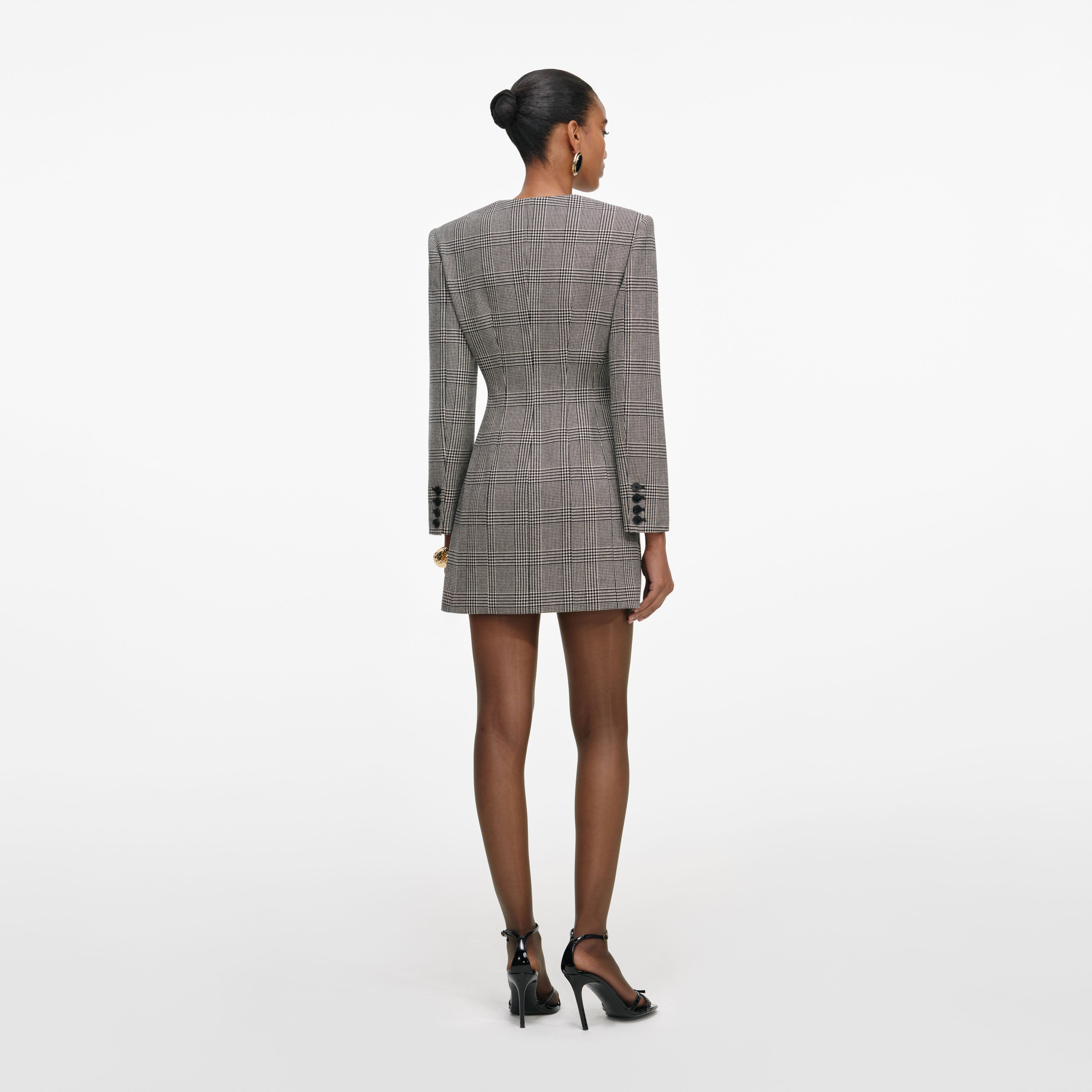 Check Blazer Mini Dress