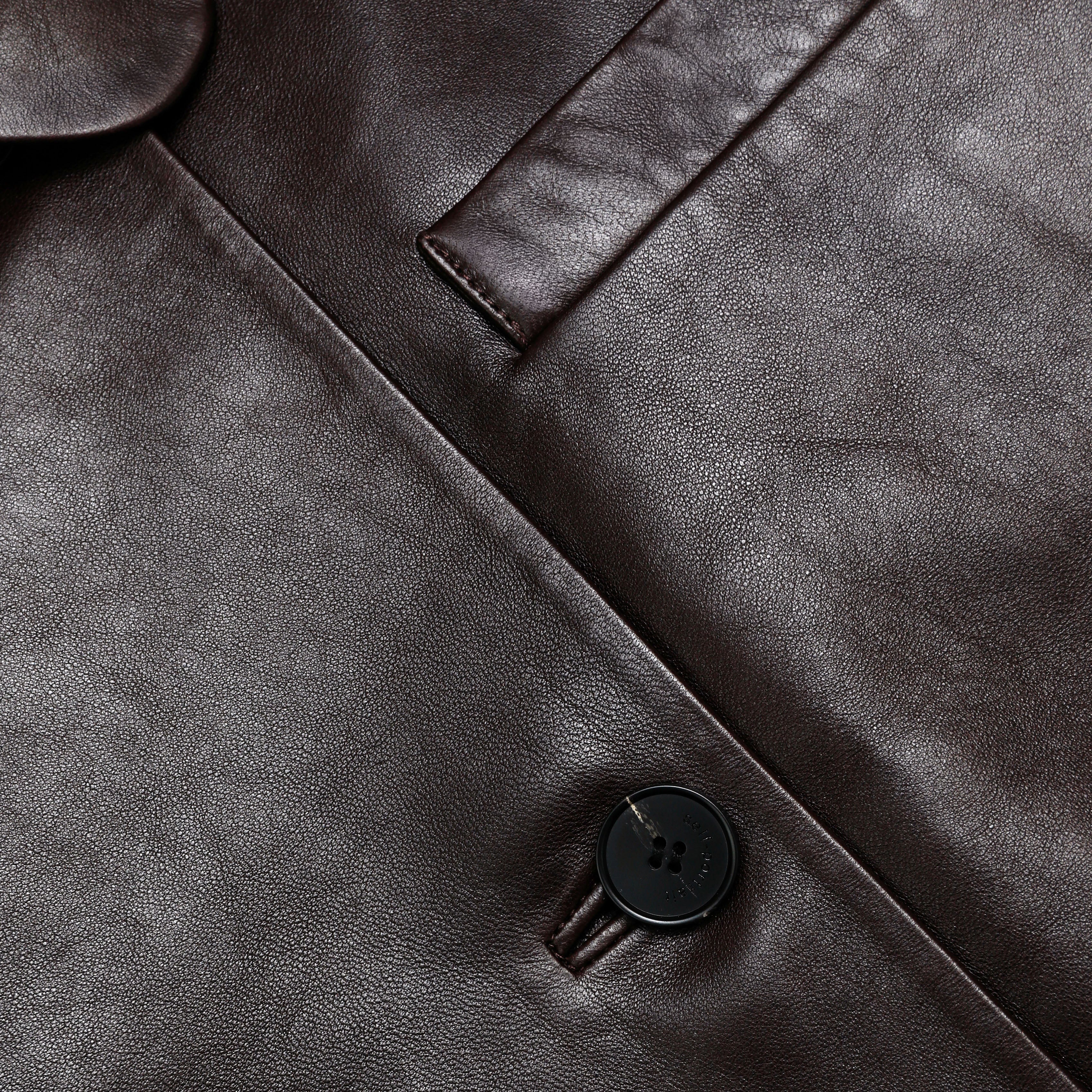 Brown Cropped Leather Jacket