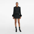Black Boucle Faux Fur Cuff Jacket
