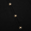 Black Button Down Knit Top