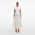Cream Boucle Collared Midi Dress