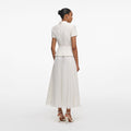 Cream Boucle Collared Midi Dress