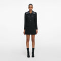 Black Boucle Contrast Collar Mini Dress
