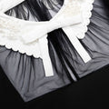 Black Crepe Bow Collar Mini Dress