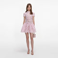 Pink Floral Lace  Mini Dress