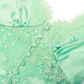 Green Satin Lace Top
