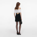 Black Crepe Flower Mini Dress