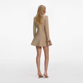 Gold Crystal Trim Knit Mini Dress