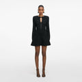 Black Sequin Knit Mini Dress