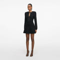 Black Sequin Knit Mini Dress