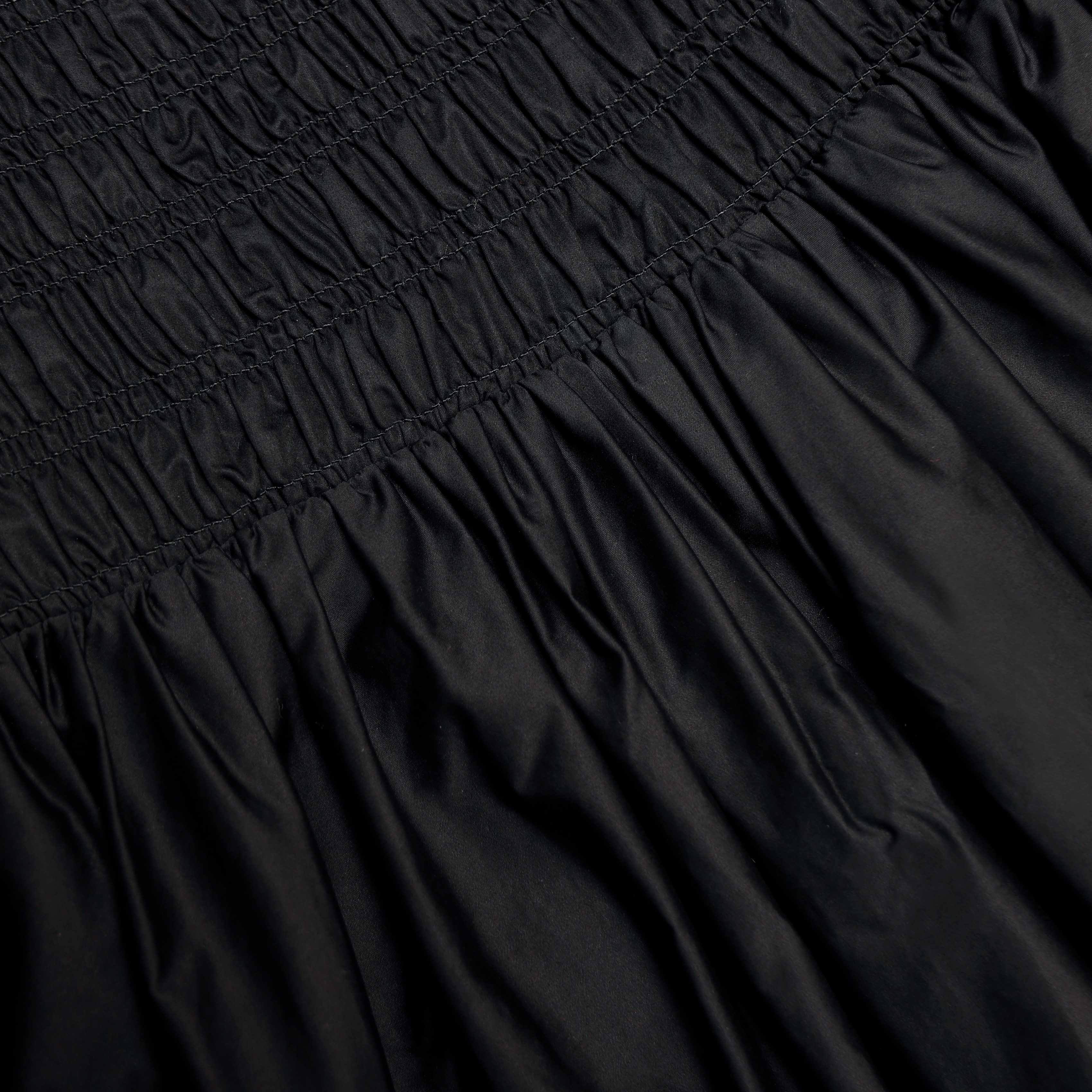 Black Cotton Midi Skirt