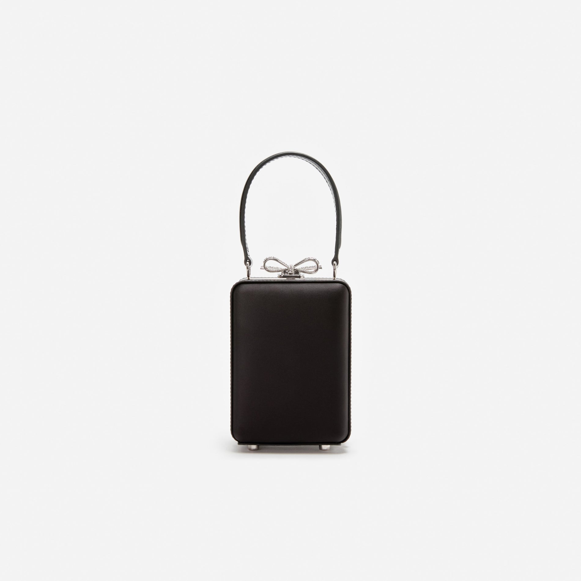 Black Satin Crystal Micro Bag