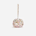 Multi Crystal Embellished Top Handle Clutch Bag