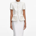 White Sequin Tailored Maxi Dress