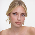 Large Hammered Gold Pearl Earrings
