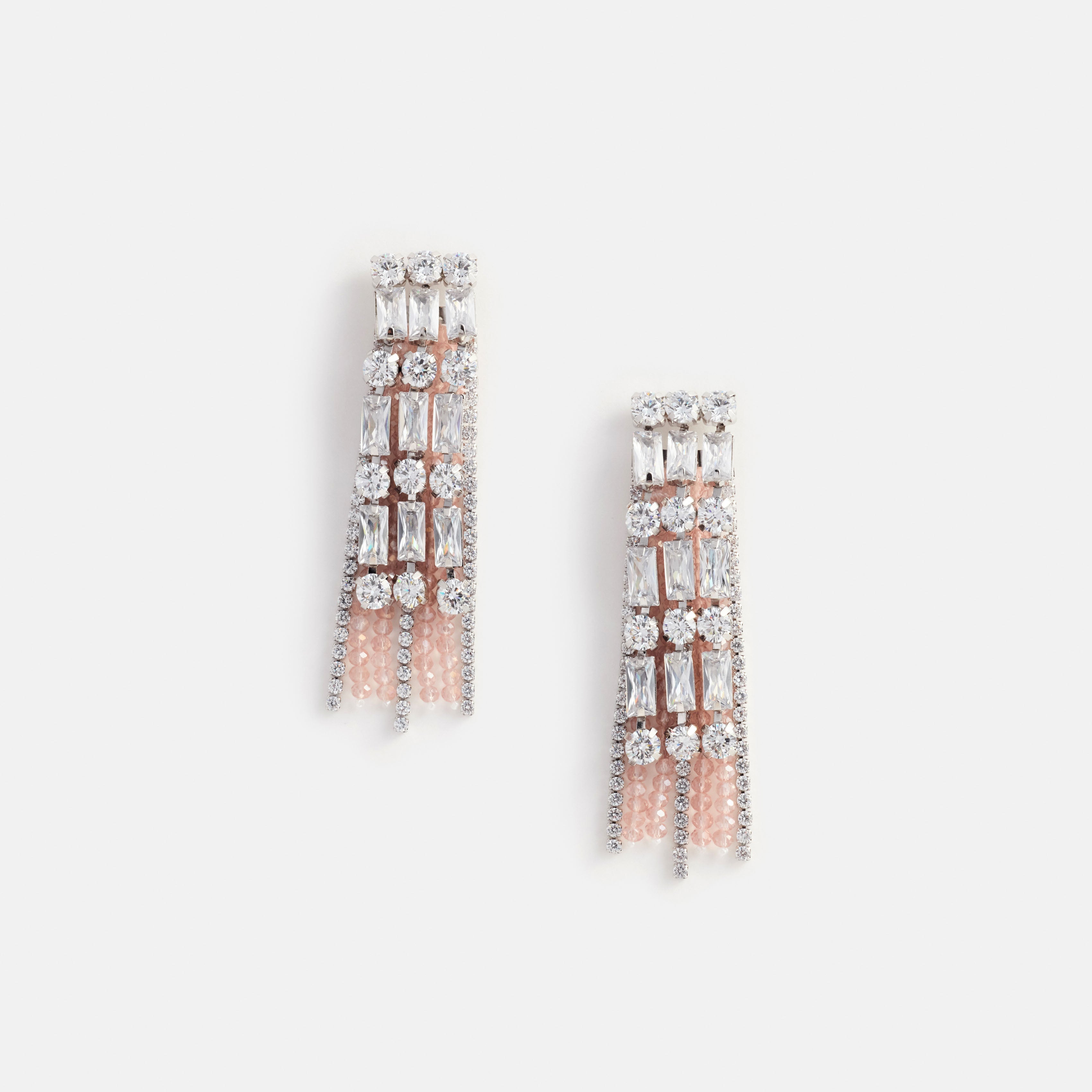 Crystal Pink Droplet Earrings