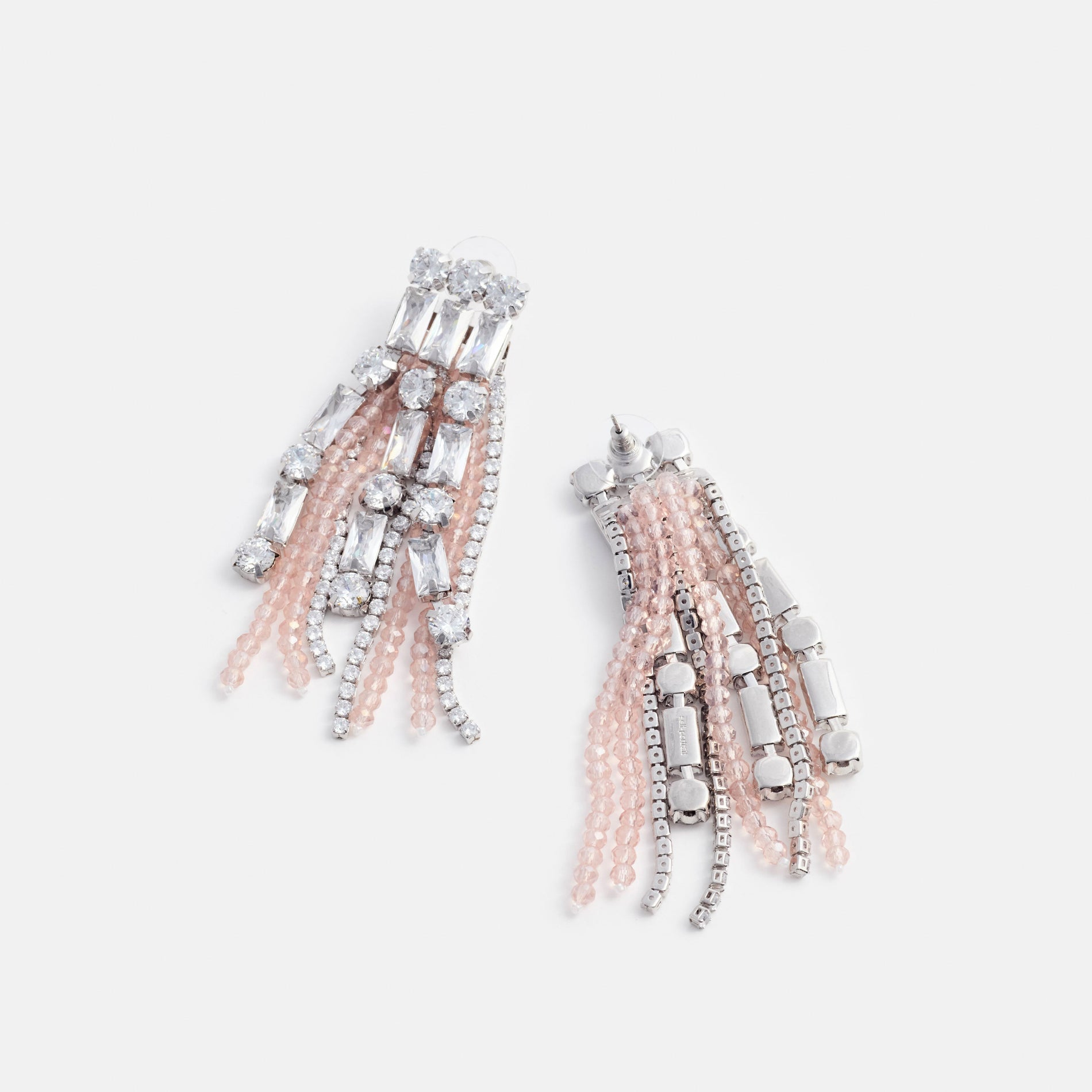 Crystal Pink Droplet Earrings