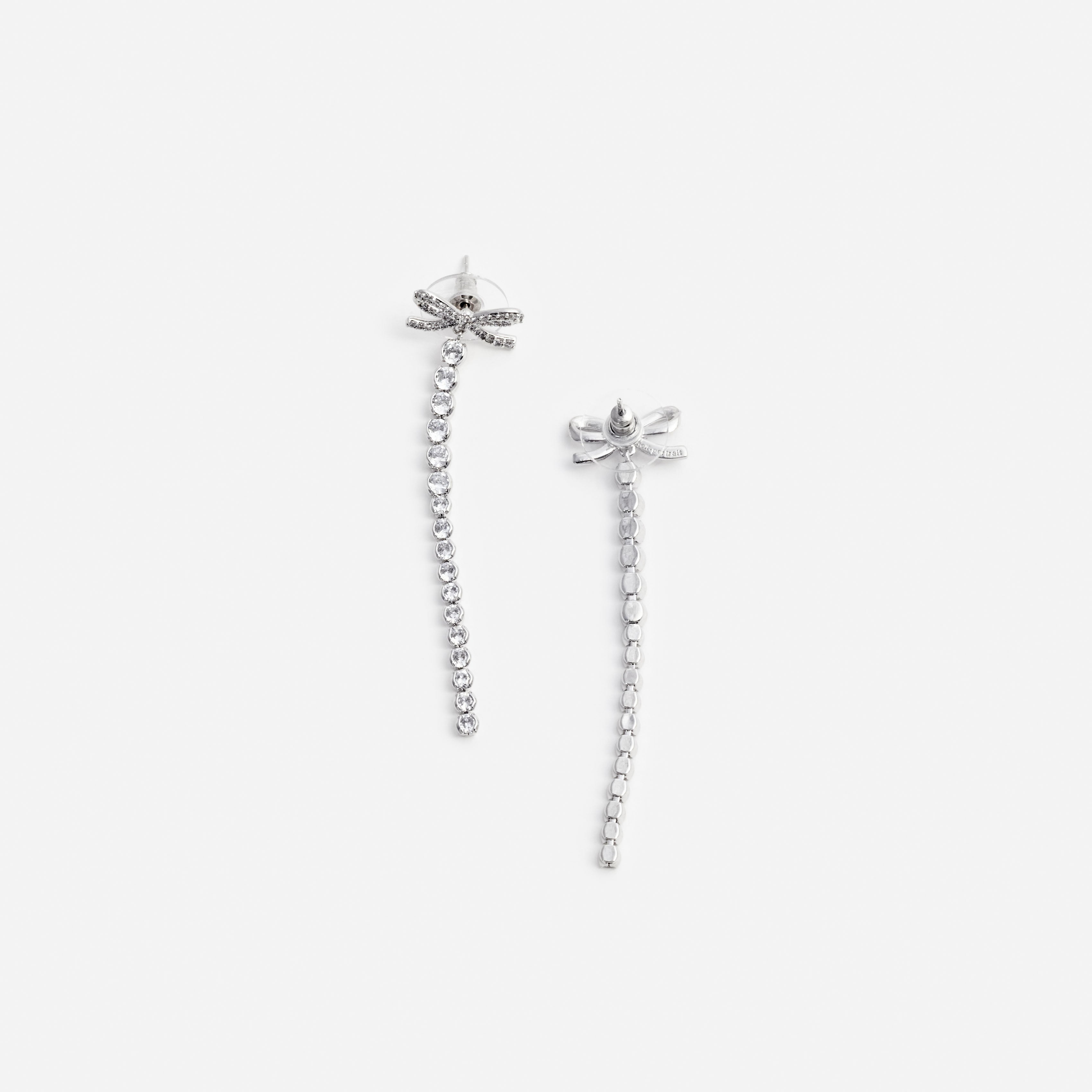 Crystal Bow Droplet Earrings