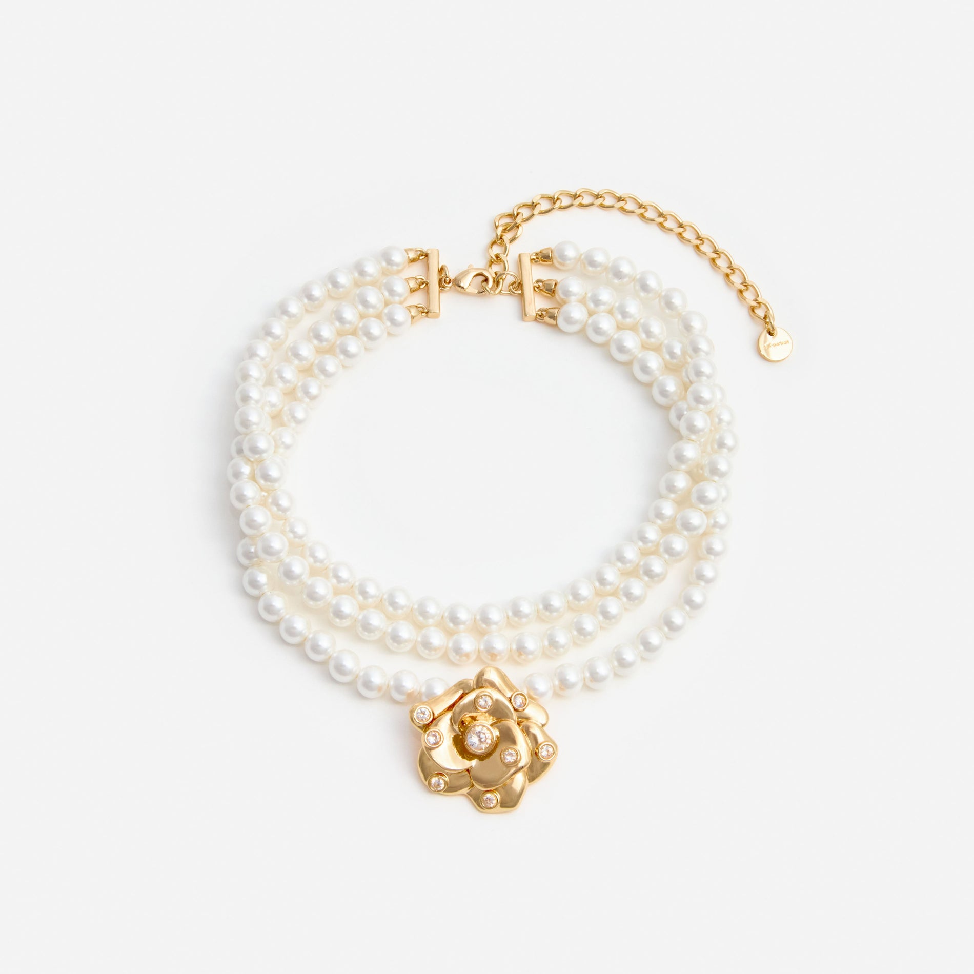 Gold Flower Pearl Choker