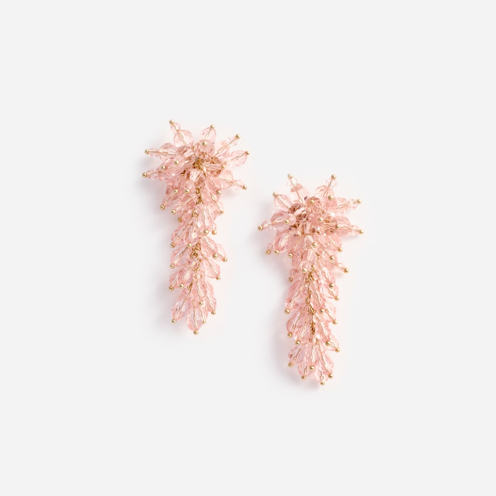 Pink Crystal Cluster Earrings