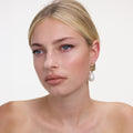 Gold Knot Pearl Earrings