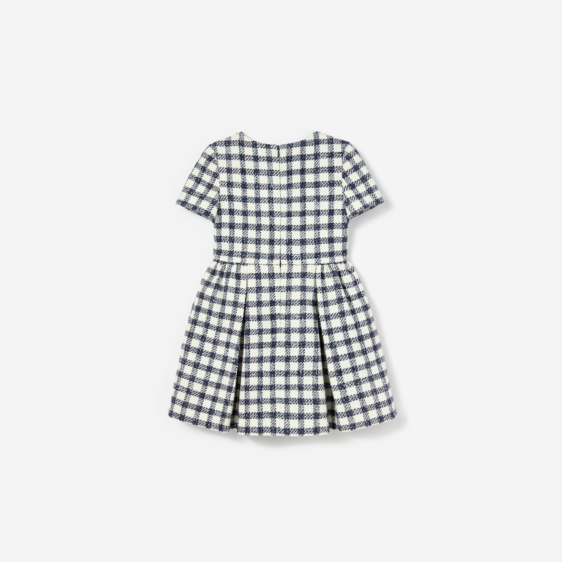Navy Check Boucle Dress