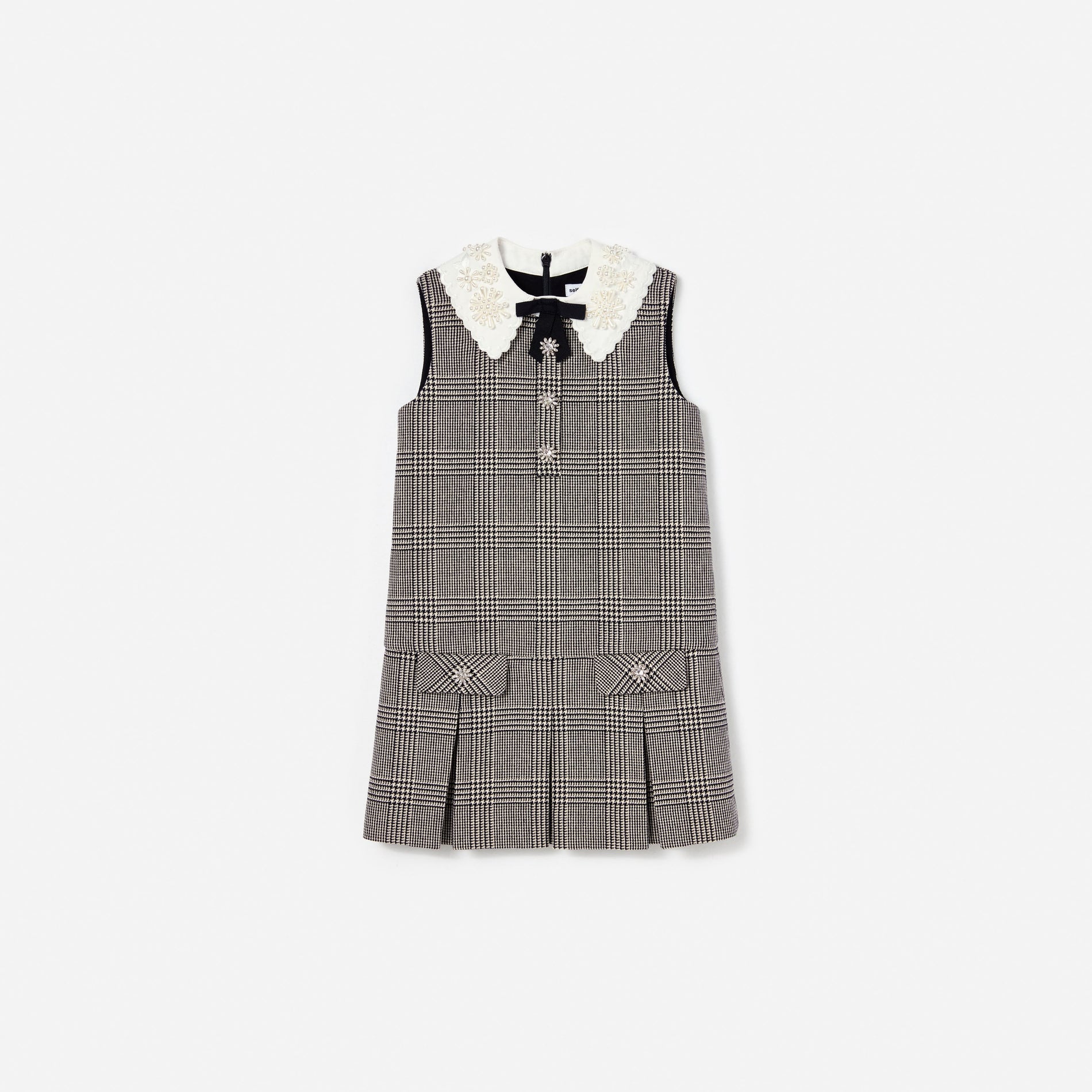 Black Check Sleeveless Dress