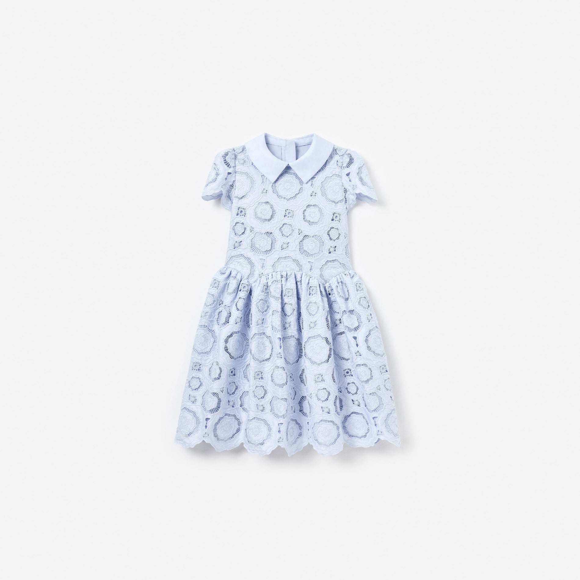 Blue 3D Flower Lace Dress