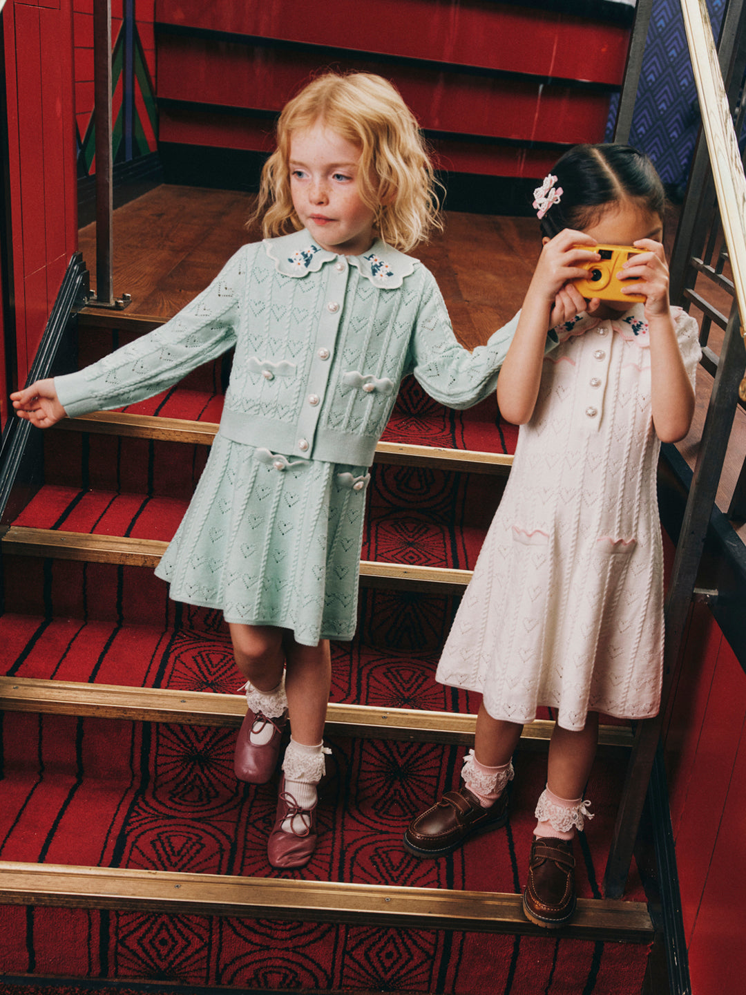 Mint Heart Knit Skirt