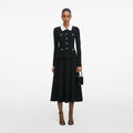 Black Tailored Knit Midi Dress