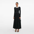 Black Tailored Knit Midi Dress