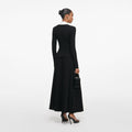 Black Tailored Knit Midi Dress